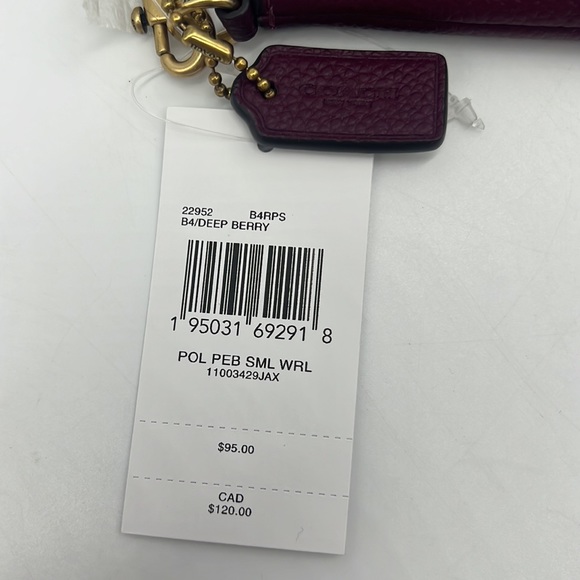 Coach Small Wristlet B4/Deep Berry - Picture 10 of 16